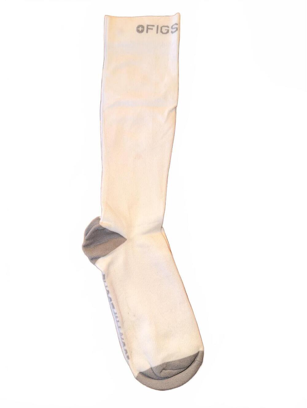 FIGS White Compression Socks 100% Awesome Knee High NWOT